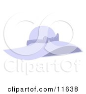 Ladies Purple Sun Hat With A Bow Clipart Picture