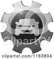 Silver Car And Gear Icon