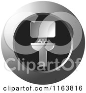 Clipart Of A Silver Wash Basin Icon Royalty Free Vector Illustration by Lal Perera