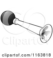 Clipart Of A Black And White Horn Royalty Free Vector Illustration