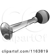 Clipart Of A Silver Horn Royalty Free Vector Illustration by Lal Perera