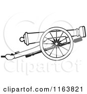 Clipart Of A Black And White Cannon Gun Royalty Free Vector Illustration