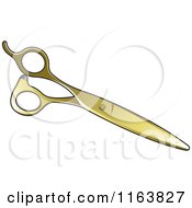 Clipart Of Gold Scissors Royalty Free Vector Illustration by Lal Perera