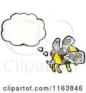Cartoon Of A Thinking Bee Royalty Free Vector Illustration