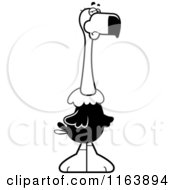 Cartoon Of A Depressed Vulture Mascot Vector Outlined Coloring Page by Cory Thoman