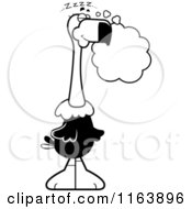 Cartoon Of A Dreaming Vulture Mascot Vector Outlined Coloring Page by Cory Thoman