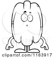 Cartoon Of A Surprised Pecan Mascot Vector Outlined Coloring Page