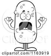Poster, Art Print Of Black And White Scared Pickle Mascot