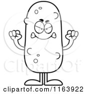 Cartoon Of A Mad Pickle Mascot Vector Outlined Coloring Page by Cory Thoman