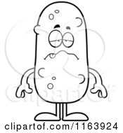 Poster, Art Print Of Black And White Sick Pickle Mascot