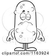 Cartoon Of A Sick Pickle Mascot Vector Outlined Coloring Page by Cory Thoman