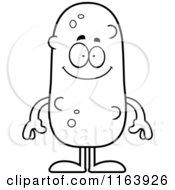 Cartoon Of A Happy Pickle Mascot Vector Outlined Coloring Page