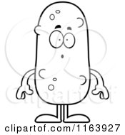 Cartoon Of A Surprised Pickle Mascot Vector Outlined Coloring Page