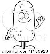 Cartoon Of A Waving Pickle Mascot Vector Outlined Coloring Page by Cory Thoman