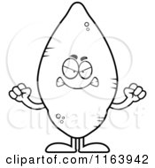 Cartoon Of A Mad Sweet Potato Mascot Vector Outlined Coloring Page