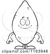 Cartoon Of A Happy Sweet Potato Mascot Vector Outlined Coloring Page