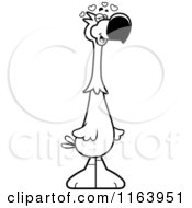 Cartoon Of A Loving Dodo Bird Mascot Vector Outlined Coloring Page