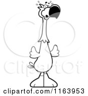 Cartoon Of A Scared Dodo Bird Mascot Vector Outlined Coloring Page