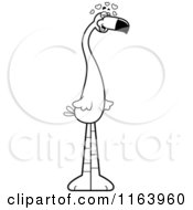 Cartoon Of A Loving Flamingo Mascot Vector Outlined Coloring Page by Cory Thoman