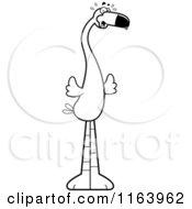 Poster, Art Print Of Black And White Scared Flamingo Mascot