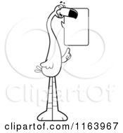 Cartoon Of A Talking Flamingo Mascot Vector Outlined Coloring Page by Cory Thoman