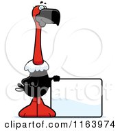Cartoon Of A Vulture Mascot By A Sign Royalty Free Vector Clipart by Cory Thoman