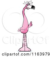 Cartoon Of A Dumb Pink Flamingo Mascot Royalty Free Vector Clipart