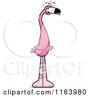 Cartoon Of A Loving Pink Flamingo Mascot Royalty Free Vector Clipart