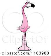 Cartoon Of A Depressed Pink Flamingo Mascot Royalty Free Vector Clipart
