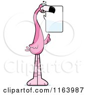 Cartoon Of A Talking Pink Flamingo Mascot Royalty Free Vector Clipart