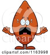 Cartoon Of A Scared Sweet Potato Mascot Royalty Free Vector Clipart