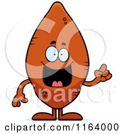 Cartoon Of A Sweet Potato Mascot With An Idea Royalty Free Vector Clipart
