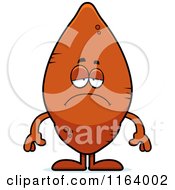 Cartoon Of A Depressed Sweet Potato Mascot Royalty Free Vector Clipart