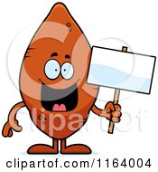 Poster, Art Print Of Sweet Potato Mascot Holding A Sign