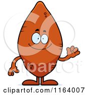 Cartoon Of A Waving Sweet Potato Mascot Royalty Free Vector Clipart by Cory Thoman