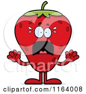 Cartoon Of A Scared Strawberry Mascot Royalty Free Vector Clipart