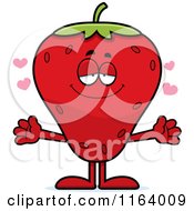 Cartoon Of A Loving Strawberry Mascot Royalty Free Vector Clipart