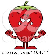Cartoon Of A Mad Strawberry Mascot Royalty Free Vector Clipart
