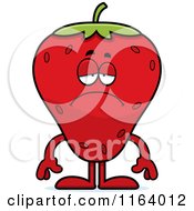 Cartoon Of A Depressed Strawberry Mascot Royalty Free Vector Clipart by Cory Thoman