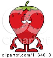 Cartoon Of A Sick Strawberry Mascot Royalty Free Vector Clipart