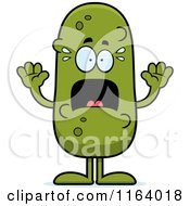 Cartoon Of A Scared Pickle Mascot Royalty Free Vector Clipart by Cory Thoman