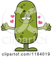 Cartoon Of A Loving Pickle Mascot Royalty Free Vector Clipart by Cory Thoman