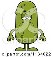 Cartoon Of A Depressed Pickle Mascot Royalty Free Vector Clipart by Cory Thoman