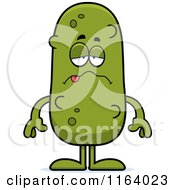 Cartoon Of A Sick Pickle Mascot Royalty Free Vector Clipart