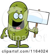 Pickle Mascot Holding A Sign