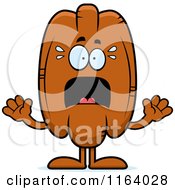Cartoon Of A Scared Pecan Mascot Royalty Free Vector Clipart by Cory Thoman