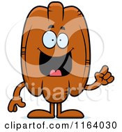 Cartoon Of A Smart Pecan Mascot With An Idea Royalty Free Vector Clipart by Cory Thoman
