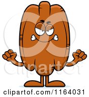 Cartoon Of A Mad Pecan Mascot Royalty Free Vector Clipart
