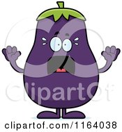 Cartoon Of A Scared Purple Eggplant Mascot Royalty Free Vector Clipart