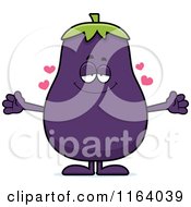 Cartoon Of A Loving Purple Eggplant Mascot Royalty Free Vector Clipart by Cory Thoman
